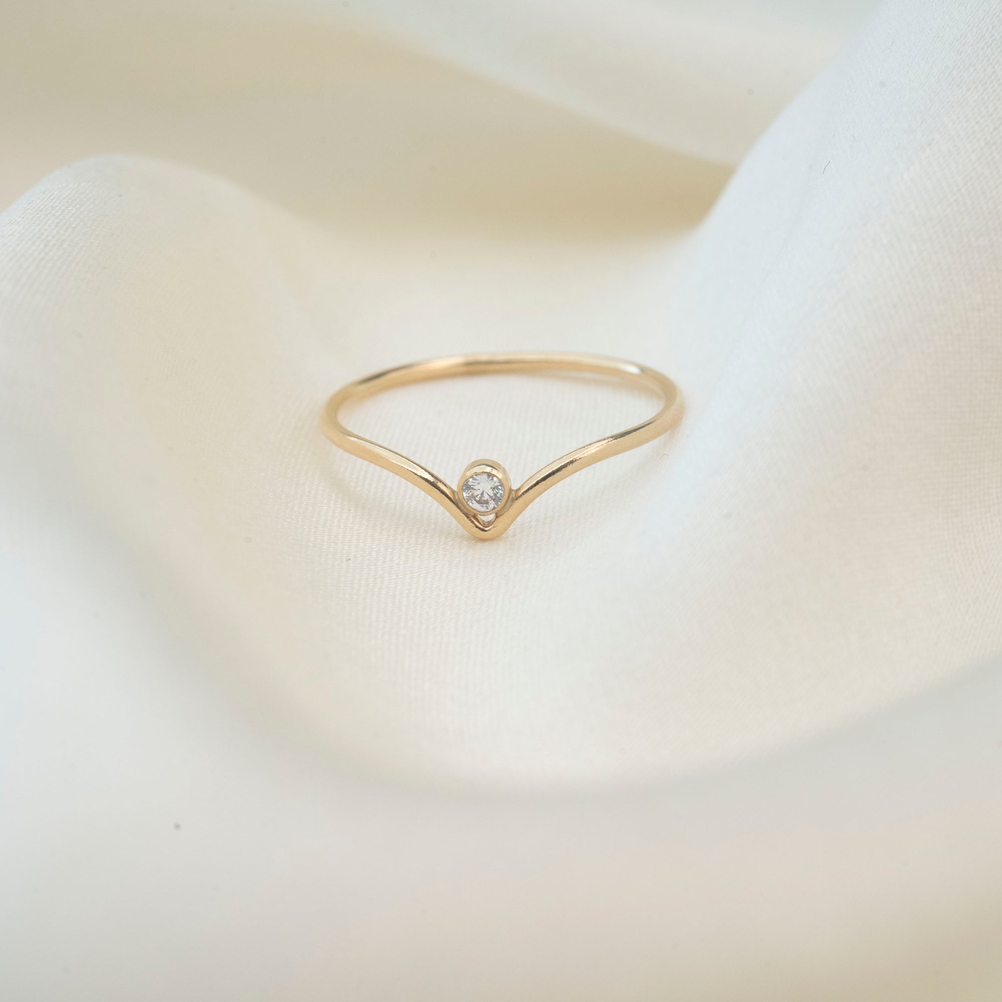 Gold Filled Crystal Chevron Stacker