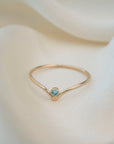 Gold Filled Aquamarine Chevron Stacker