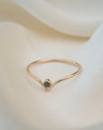 Gold Filled Black Crystal Chevron Stacker
