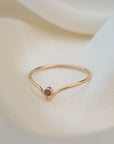 Gold Filled Garnet Chevron Stacker