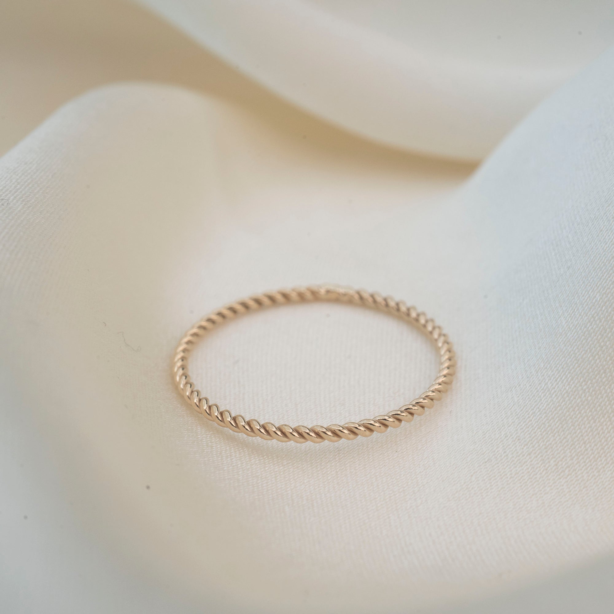 Gold Filled Dainty Twist Stacker Ring
