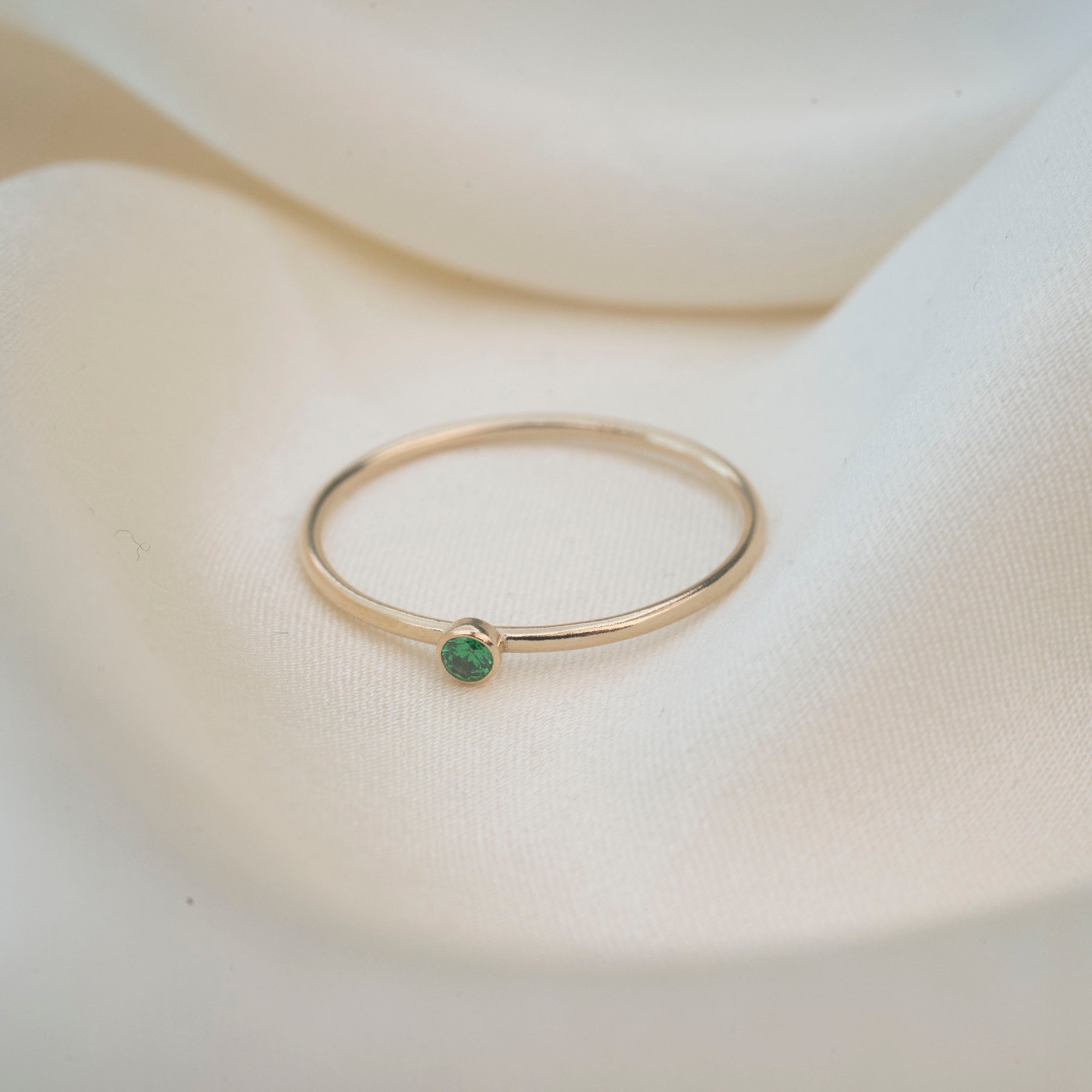 Gold Filled Emerald Crystal Stacker