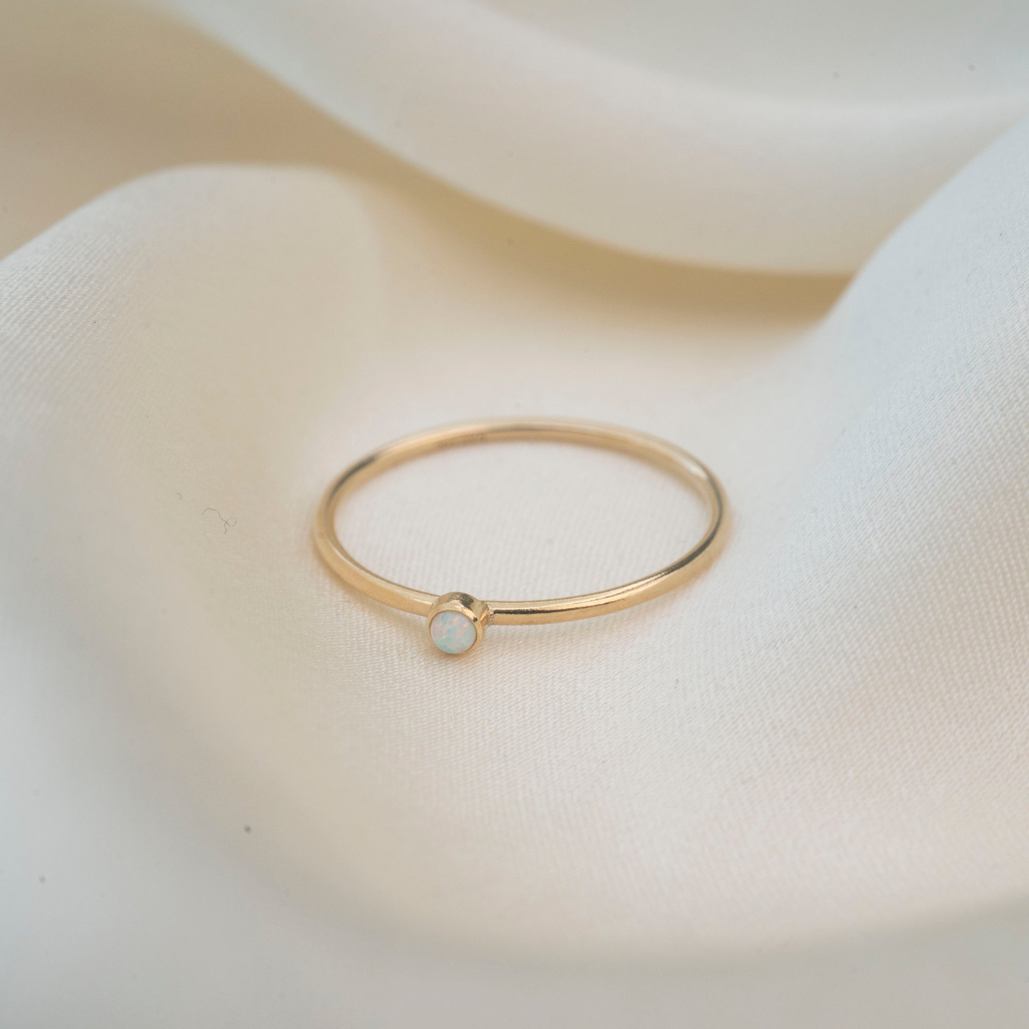 Gold Filled Lab Opal Stacker