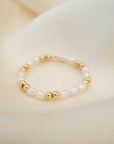 Gold Filled Beads and Pearl Ring