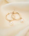 Pearl Clasp Hoops