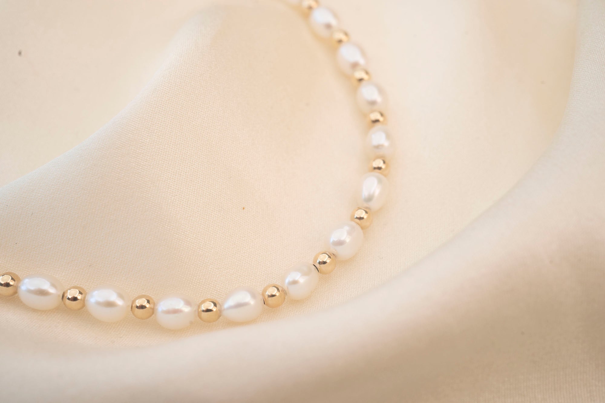 Gold Filled Beads and Pearl Bracelet