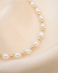 Gold Filled Beads and Pearl Bracelet
