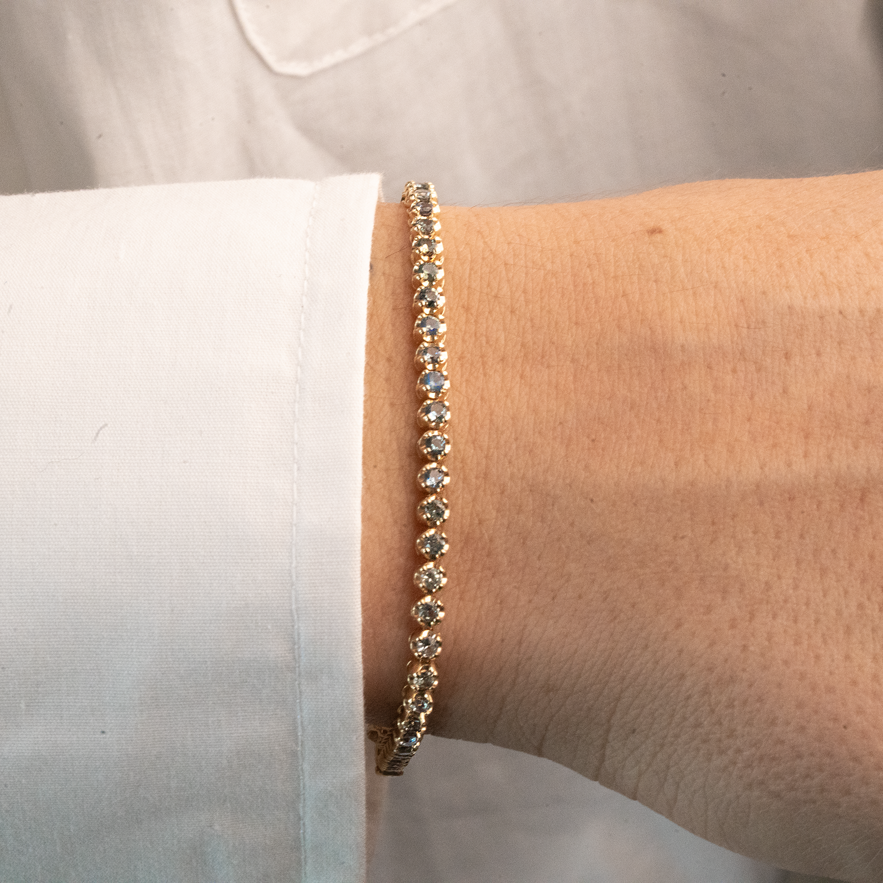 14k Gradiant Sapphire Tennis Bracelet | One-of-one