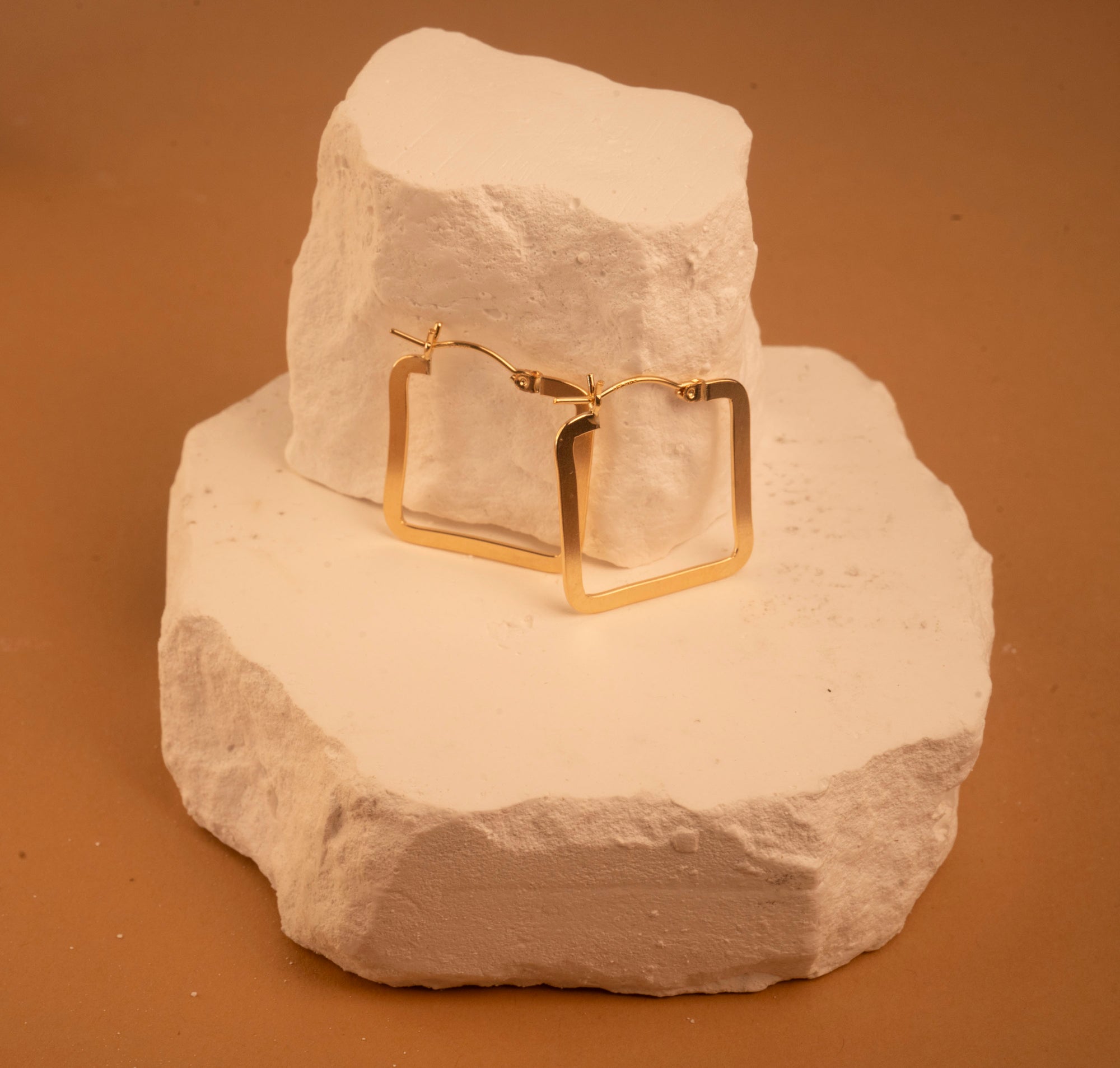 Gold Filled Flat Square Hoops