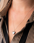 Silver Puffy Heart Necklace