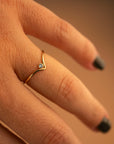 Gold Filled Aquamarine Chevron Stacker