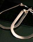 Silver Flat Tear Drop Hoops