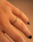 Gold Filled Garnet Chevron Stacker