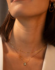 14k Mini Aquamarine Bezel Necklace