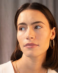 Silver Flat Shape Oval Hoops
