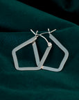 Silver Flat Chandelier Hoops Small