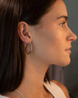 Silver Flat Chandelier Hoops Small