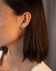 Silver Flat Chandelier Hoops Small