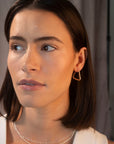 Silver Flat Triangle Hoops