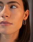 Silver Square Flat Hoops