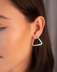 Silver Flat Triangle Hoops
