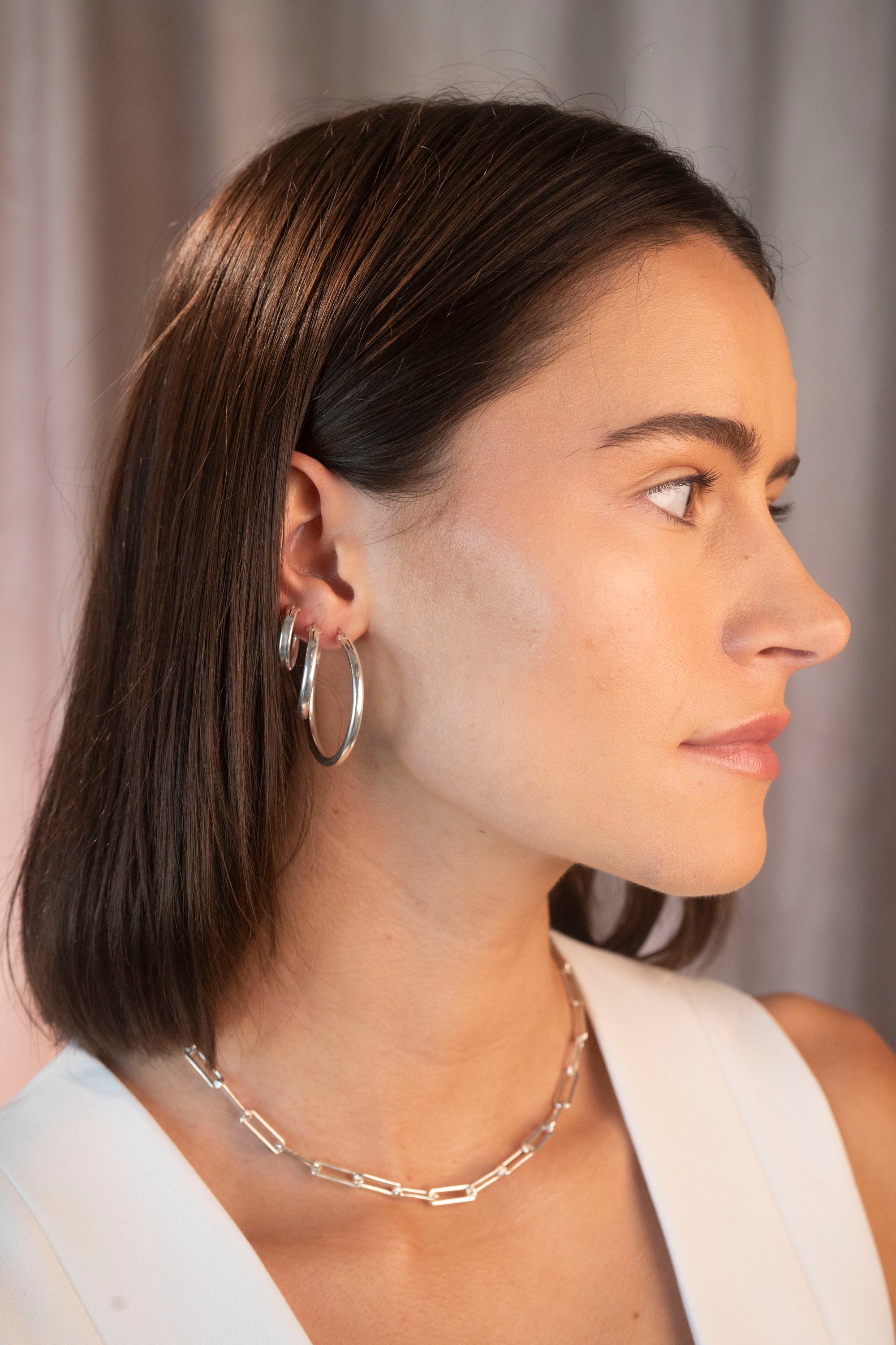Silver 3mm Clasp Hoops