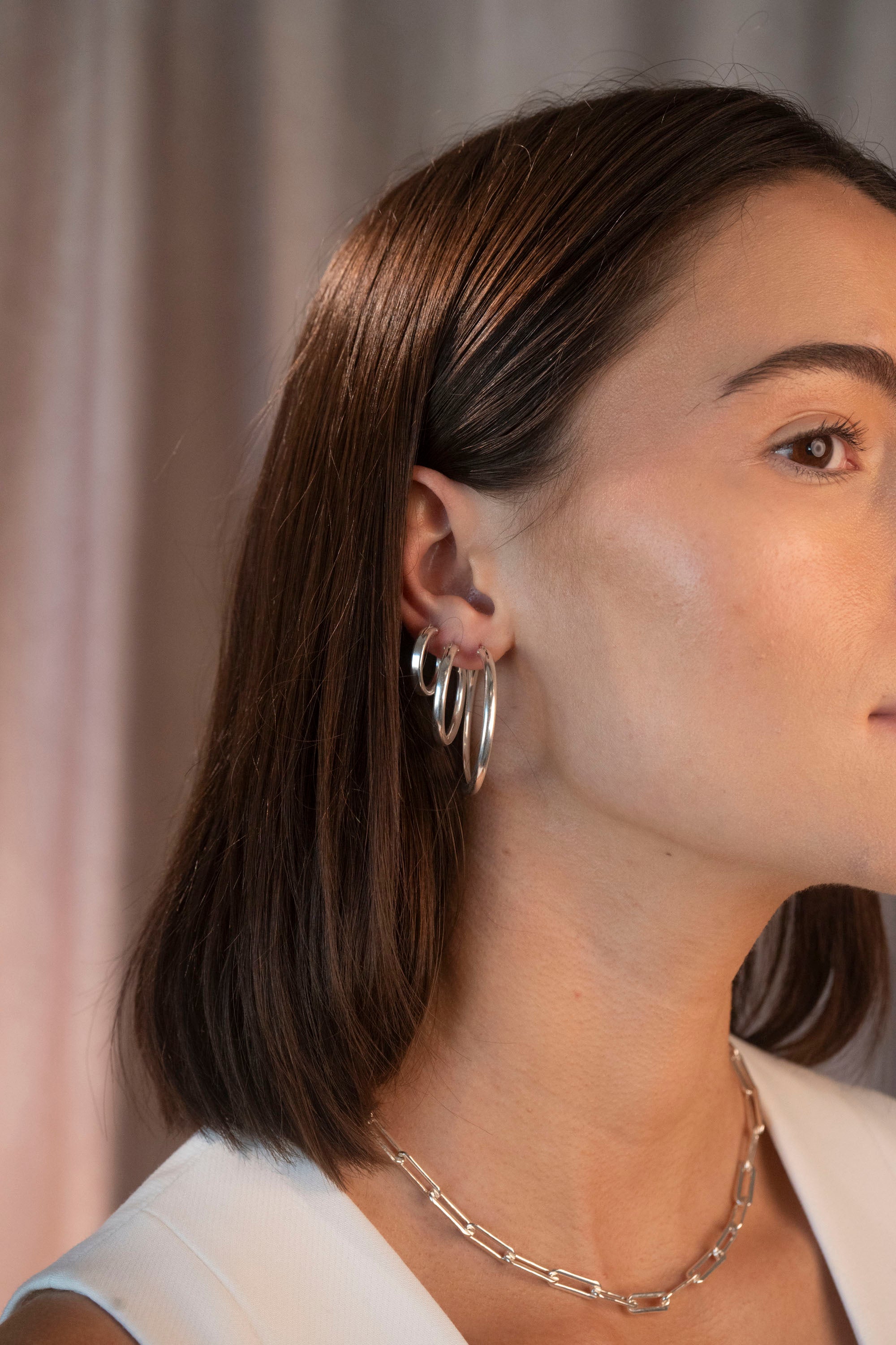 Silver 3mm Clasp Hoops