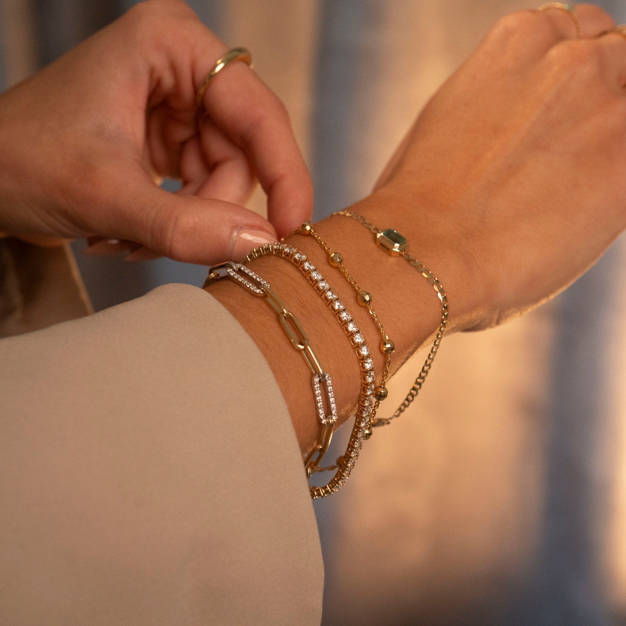 14k Big Disco Satellite Bracelet