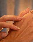14k Oval Diamond Beaded Ring