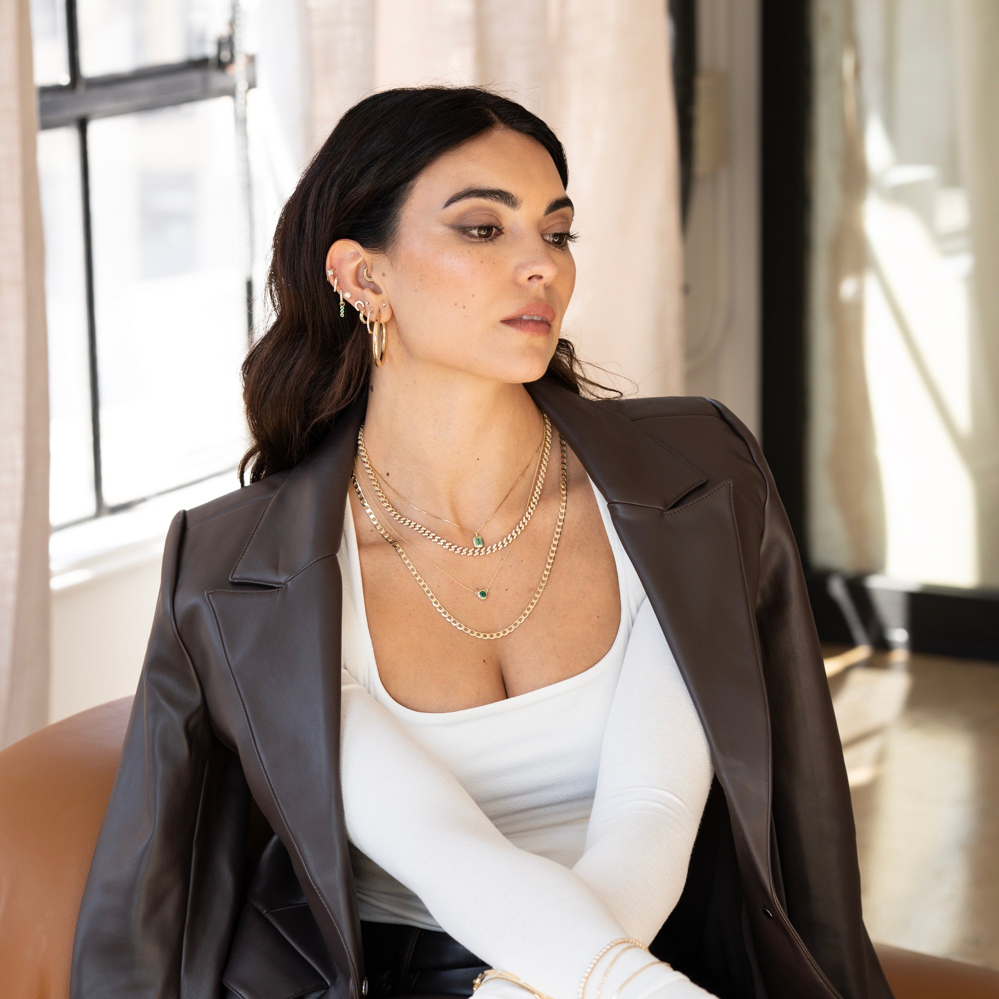 14k Diamond Horseshoe Studs