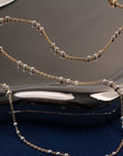 Two-Tone Triple Beaded Satellite Necklace