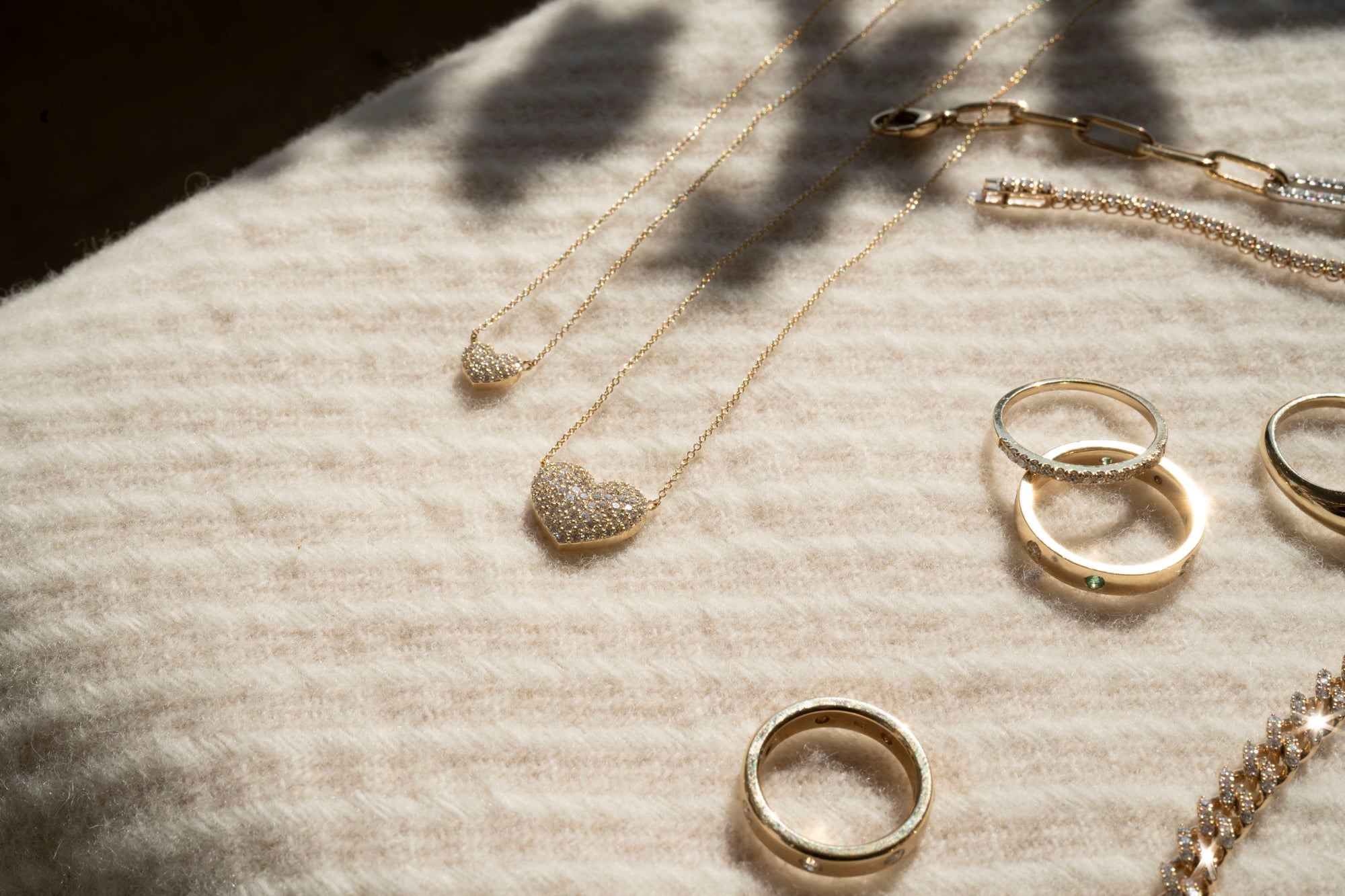 14k Diamond Puffy Heart Necklace