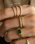 14k Half Eternity Diamond Band | 2mm