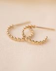 Gold Filled Flat Beaded Post Hoops