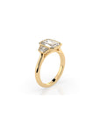 14k Emerald-Cut Meridian Bezel Ring