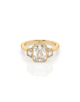 14k Emerald-Cut Meridian Bezel Ring