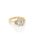 14k Emerald-Cut Meridian Bezel Ring