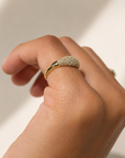 14k Little Diamond Pavé Dome Ring