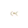 14k Diamond Crescent Moon Flatback Studs