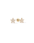 14k Diamond Star Flatback Studs