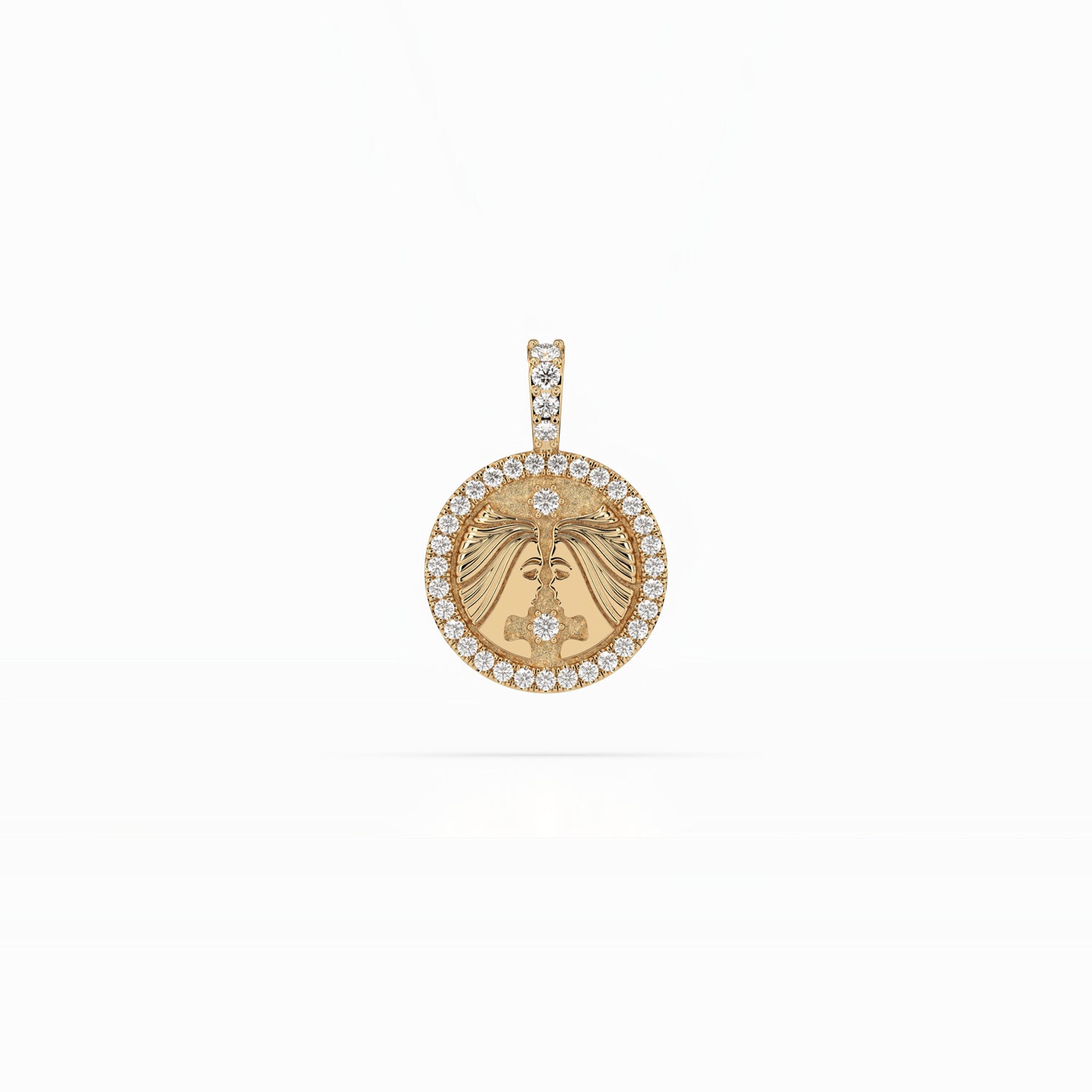 14k Diamond Halo Zodiac Necklace