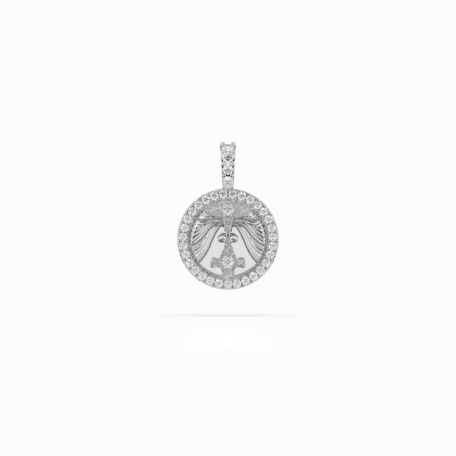 14k Diamond Halo Zodiac Necklace