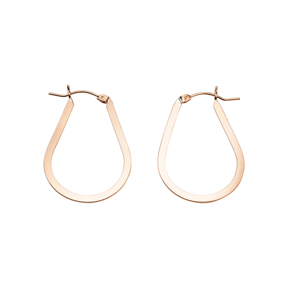 Gold Filled Flat Tear Drop Hoops