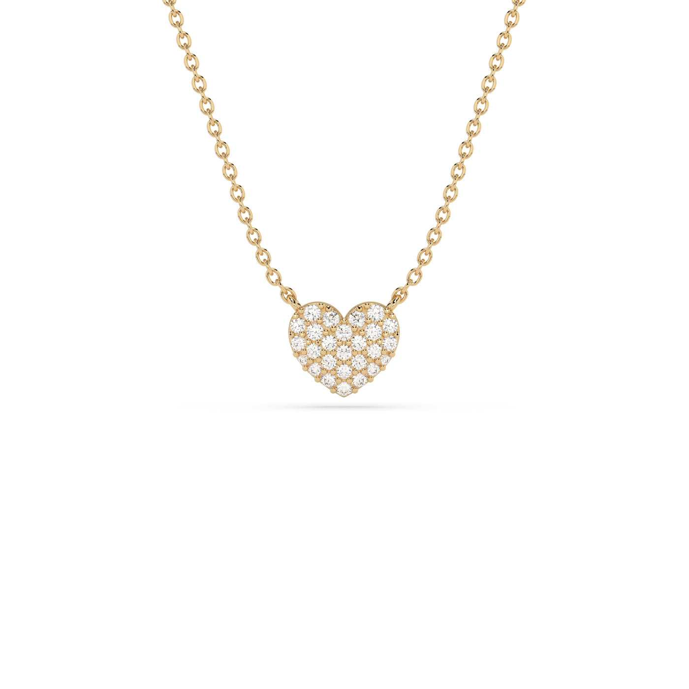 14k Diamond Puffy Heart Necklace