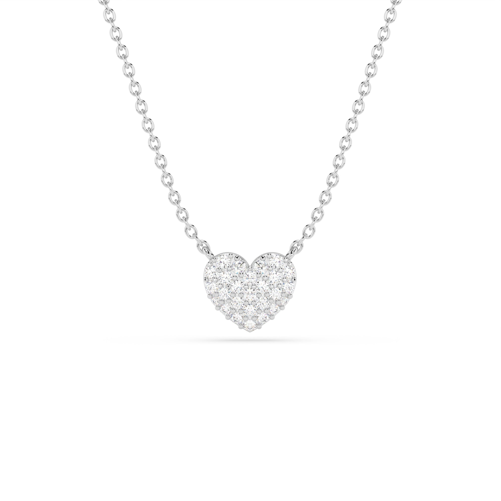 14k Diamond Puffy Heart Necklace