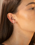 Gold Filled Circle Crystal Studs