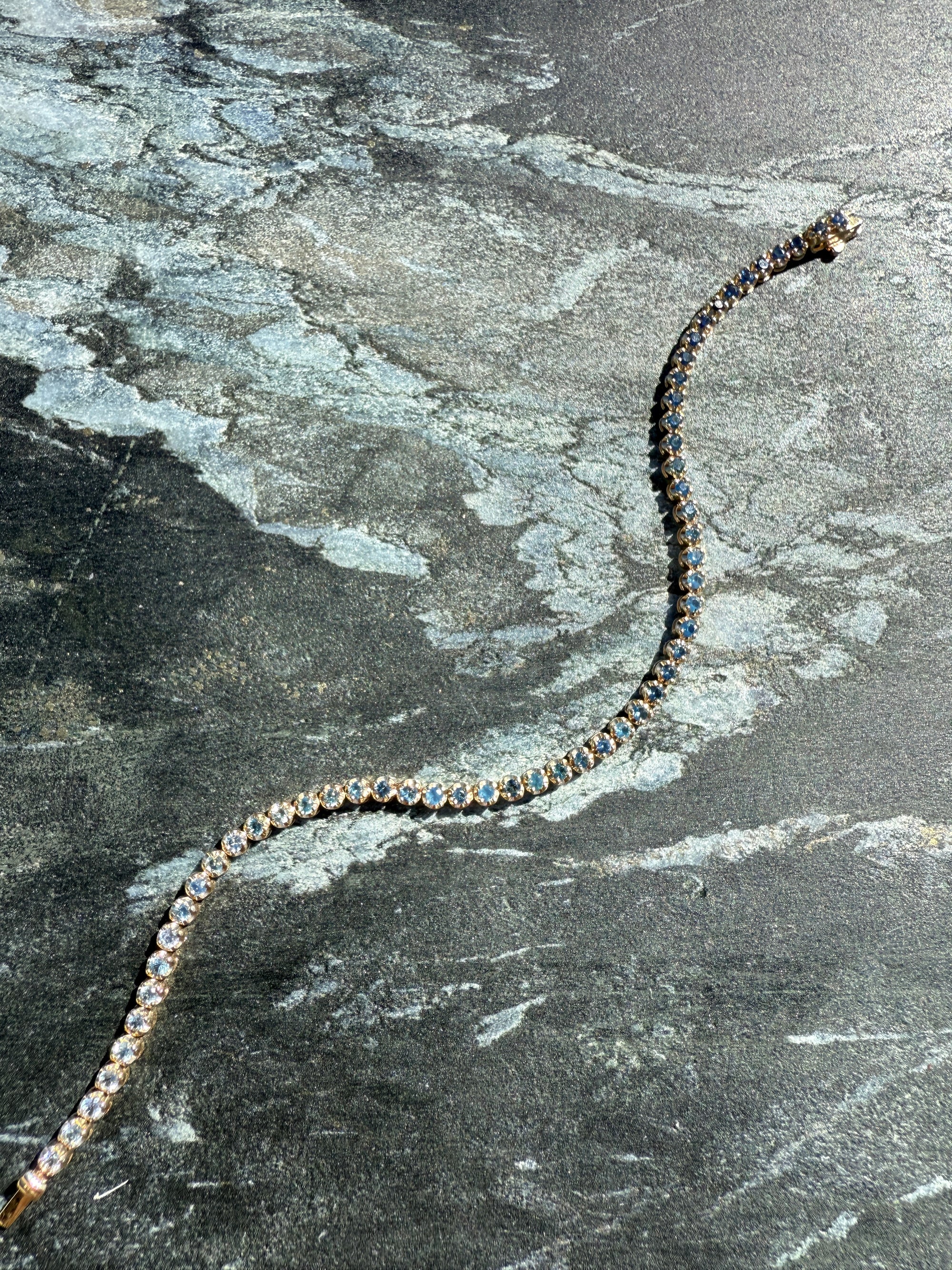 14k Gradiant Sapphire Tennis Bracelet | One-of-one