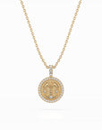 14k Diamond Halo Zodiac Necklace