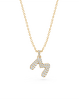 14k Diamond Bubble Letter Necklace