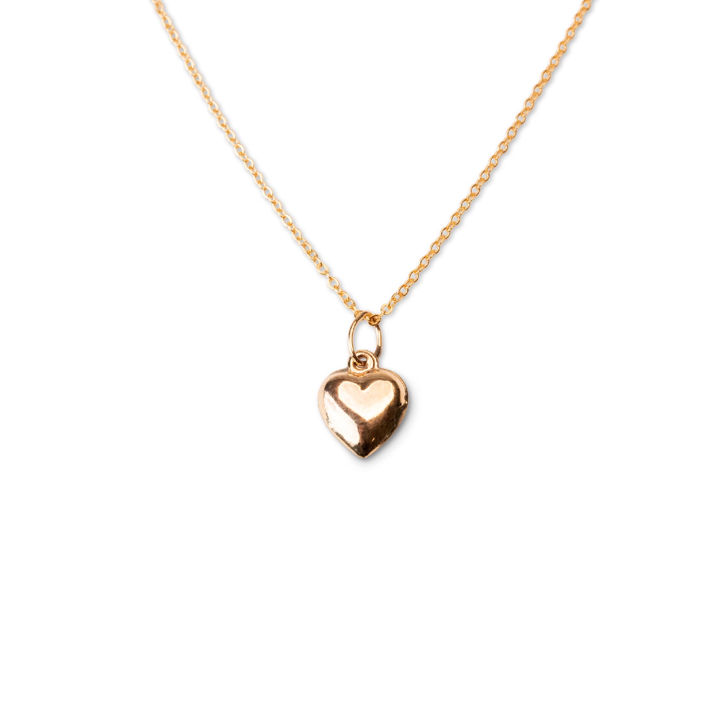 Gold Filled Puffy Heart Necklace